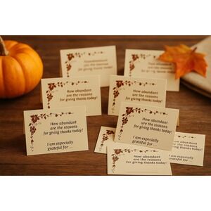 1990 Current Inc Thanksgiving Place Cards Vintage Gratitude Table‎ Decor
